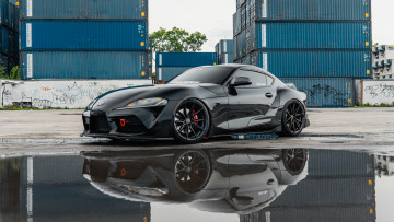 Картинка toyota+supra+a90 автомобили toyota black water side supra containers a90