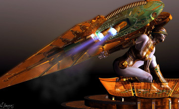 Картинка 3д графика fantasy фантазия крило двигатель человек