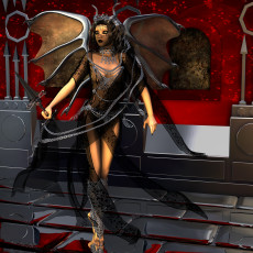 Картинка 3д графика fantasy фантазия доспехи копье девушка