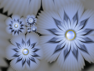 Картинка 3д графика flowers цветы лепестки узор фрактал