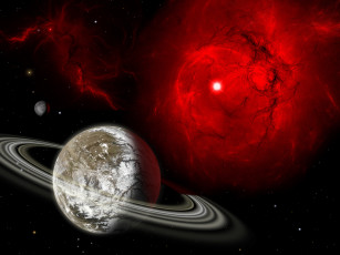 Картинка космос арт звезды туманность краски кольцо вселенная планета