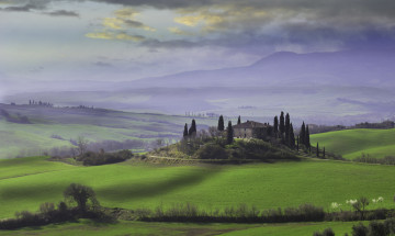 Картинка тоскана италия города пейзажи дом поля