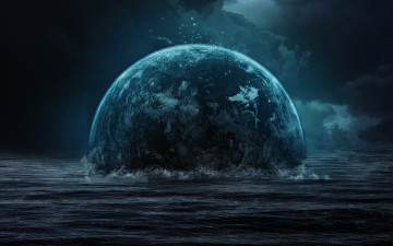 Картинка 3д графика atmosphere mood атмосфера настроения планета ночь океан