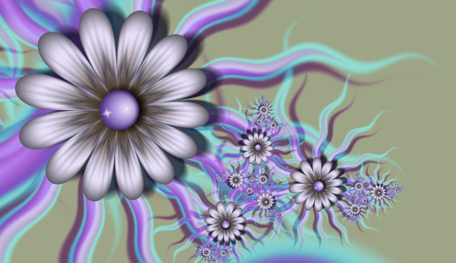 Обои картинки фото 3д, графика, fractal, фракталы, узор, лепестки, цветы