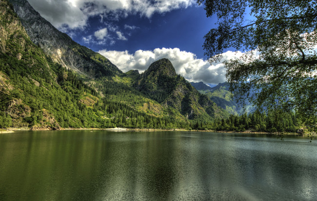 Обои картинки фото природа, реки, озера, лес, горы, вода