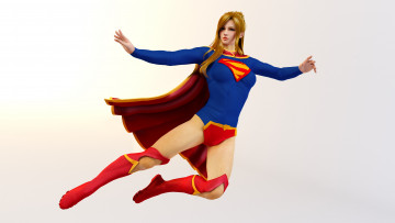 Картинка 3д+графика фантазия+ fantasy взгляд девушка супермен полет