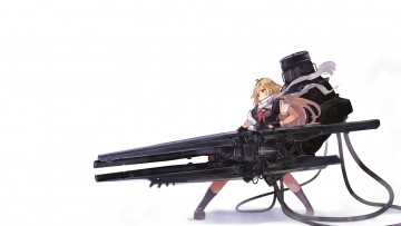 Картинка аниме kantai+collection девушка белый фон технологии оружие
