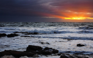 Картинка природа побережье морнингтон виктория австралия закат солнца горные породы