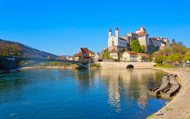 Обои картинки фото города, - панорамы, швейцария, арбург, switzerland, aarburg