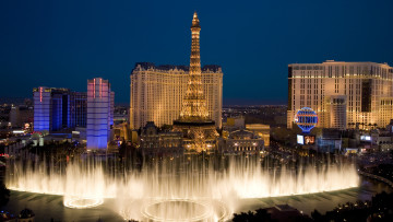 Картинка bally`s and paris casinos las vegas города лас вегас сша bellagio fountain nevada usa