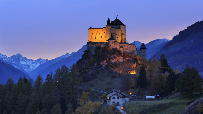 Обои картинки фото tarasp, castle, engadin, switzerland, города, дворцы, замки, крепости