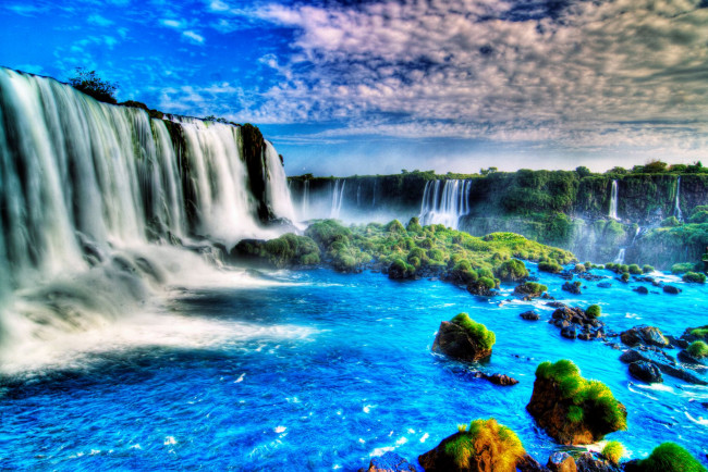 Обои картинки фото природа, водопады, hdr