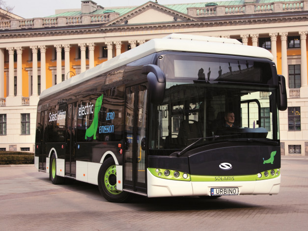 Обои картинки фото автомобили, автобусы, 2013г, electric, 12, solaris, urbino