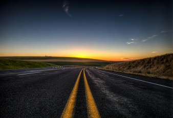 Картинка природа дороги дорога пейзаж закат