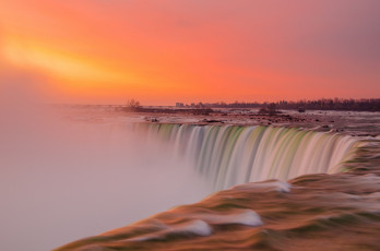 Картинка природа водопады водопад небо закат ниагара река
