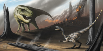 Картинка рисованное животные +доисторические динозавры