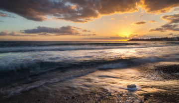 Картинка природа восходы закаты пляж океан