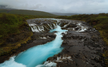 Картинка природа водопады исландия река