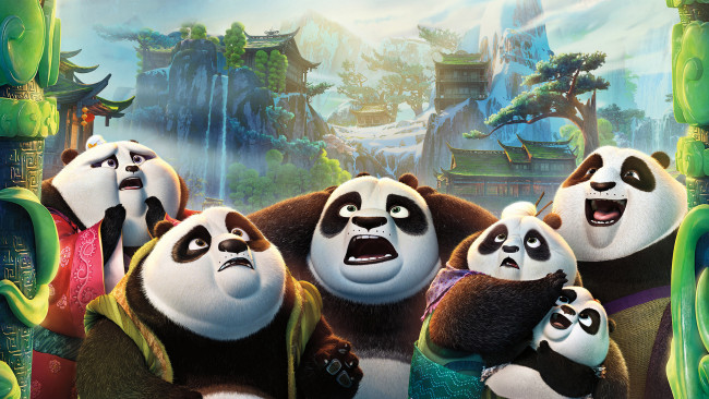 Обои картинки фото мультфильмы, kung fu panda 3, панды, мультфильм, 3, kung, fu, panda