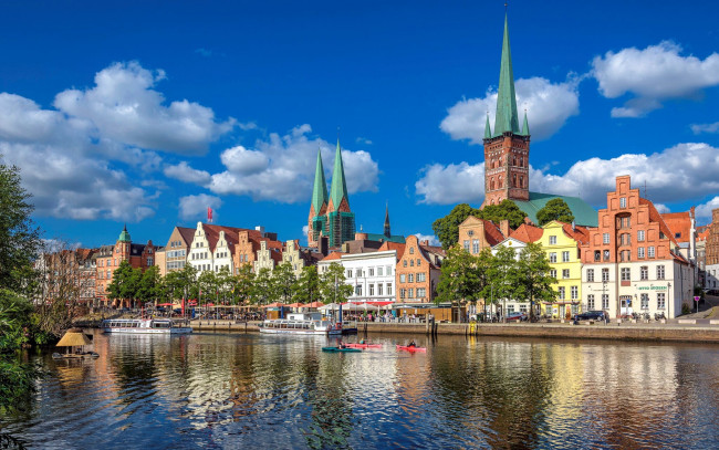 Обои картинки фото luebeck, germany, города, - улицы,  площади,  набережные