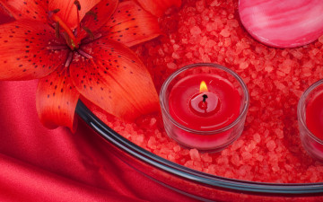 Картинка разное свечи лилия цветок чаша кристаллы