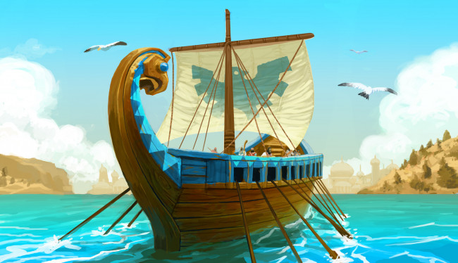 Обои картинки фото видео игры, age of empires online, корабль, море