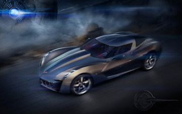 Картинка 50th anniversary corvette stingray concept автомобили