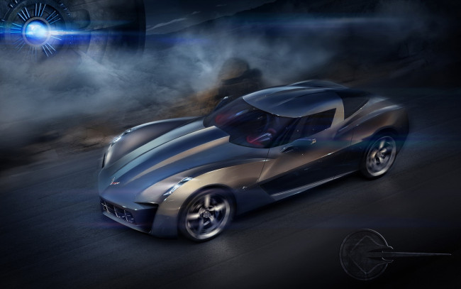Обои картинки фото 50th, anniversary, corvette, stingray, concept, автомобили