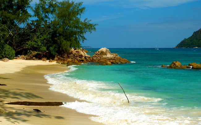 Обои картинки фото praslin, seychelles, природа, побережье