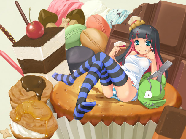 Обои картинки фото аниме, panty, stocking, with, garterbelt
