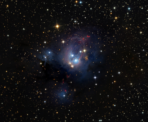 Обои картинки фото космос, галактики, туманности, цефей, туманность, ngc, 7129, звезды