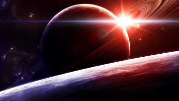 Картинка космос арт планеты сияние