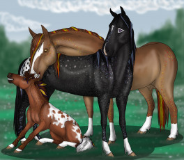 Картинка рисованные животные сказочные мифические лошади