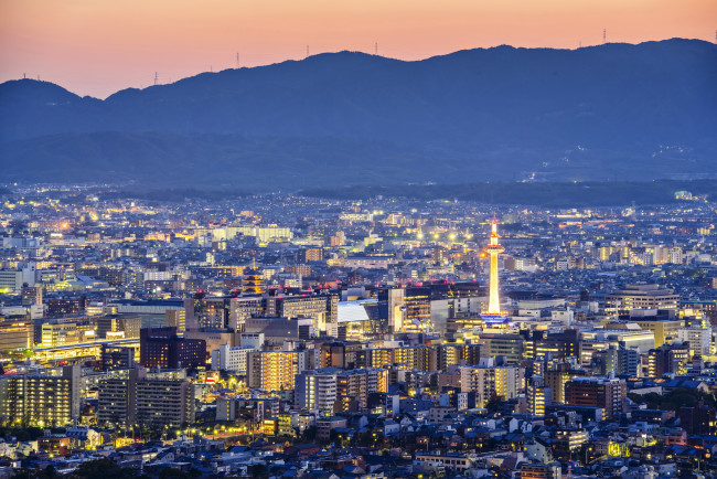 Обои картинки фото киото Япония, города, киото , Япония, киото, мегаполис, панорама, дома