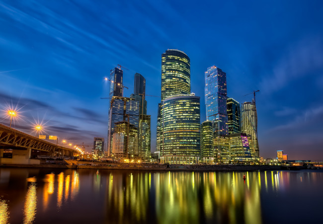 Обои картинки фото moscow city, города, москва , россия, река, небоскркбы
