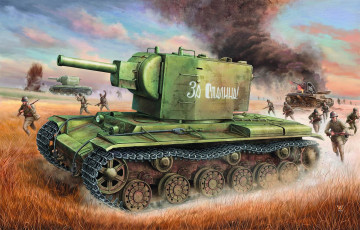 Картинка рисованное армия танки солдаты атака бой