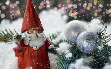 Картинка праздничные дед+мороз +санта+клаус фигурка шарики