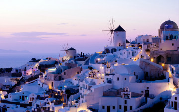 Картинка города санторини+ греция панорама