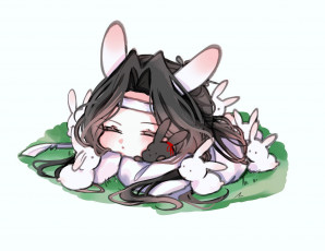 Картинка аниме mo+dao+zu+shi лань ванцзы уши кролики