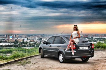 Картинка гранта автомобили -авто+с+девушками ваз лада автомобиль девушка