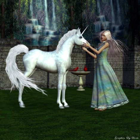 Обои картинки фото 3д, графика, fantasy, фантазия, девушка, конь