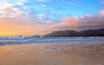 Картинка природа моря океаны океан горы восход