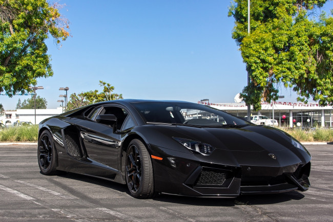 Обои картинки фото автомобили, lamborghini, black, lp700-4, aventador