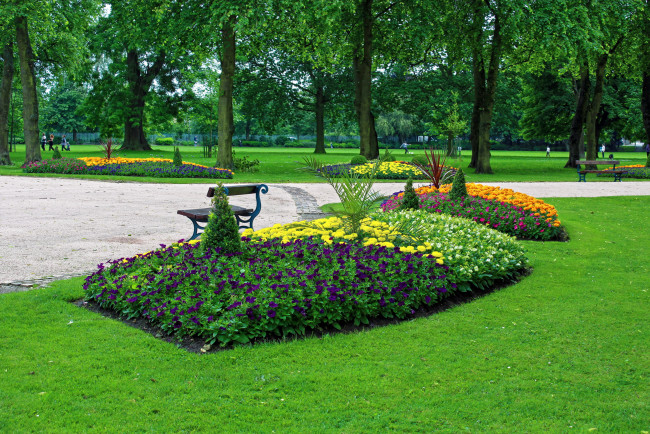 Обои картинки фото ropner, park, stockton, on, tees, англия, природа, парк, клумбы, растения