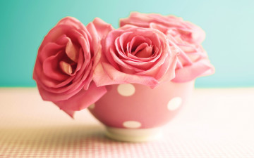 Картинка цветы розы vintage roses flowers pink винтаж кружка стол