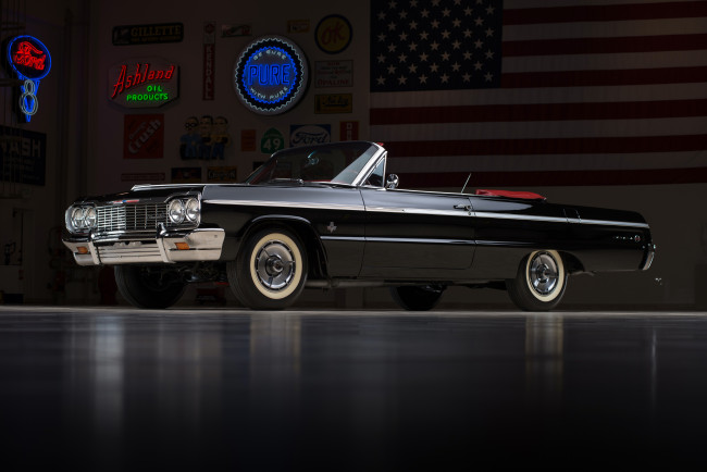 Обои картинки фото chevrolet impala ss 409 convertible, автомобили, chevrolet, impala