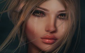 Картинка 3д+графика портрет+ portraits слёзы