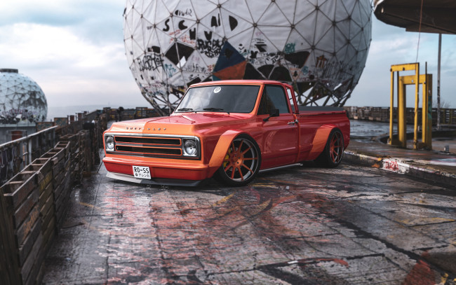 Обои картинки фото chevrolet c10 slammed, автомобили, виртуальный тюнинг, chevrolet, c10, slammed, американская, классика, и, мощь