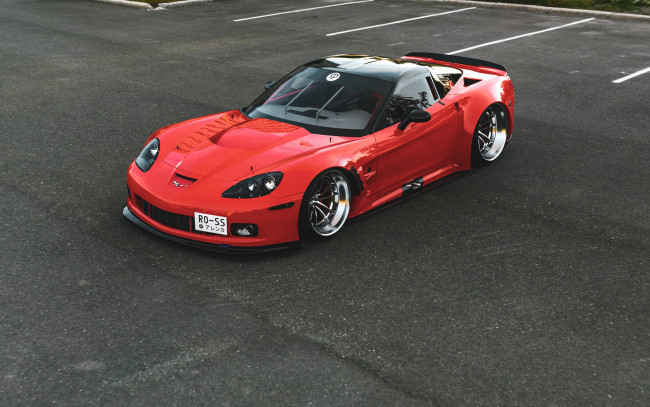 Обои картинки фото chevrolet corvette c6, автомобили, виртуальный тюнинг, chevrolet, corvette, c6, американская, классика, и, мощь