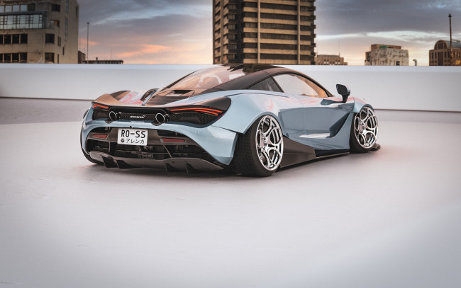 Обои картинки фото mclaren 720s widebody, автомобили, виртуальный тюнинг, mclaren, 720s, widebody, современная, классика, элегантность, и, мощь